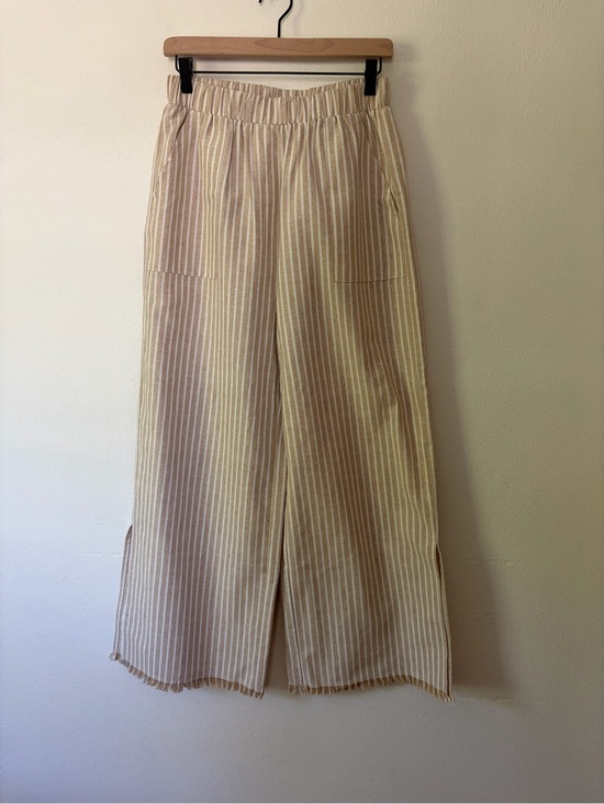 Wishlist Pants - NWOT Wide-Leg Striped Pull-On Pants in Cream